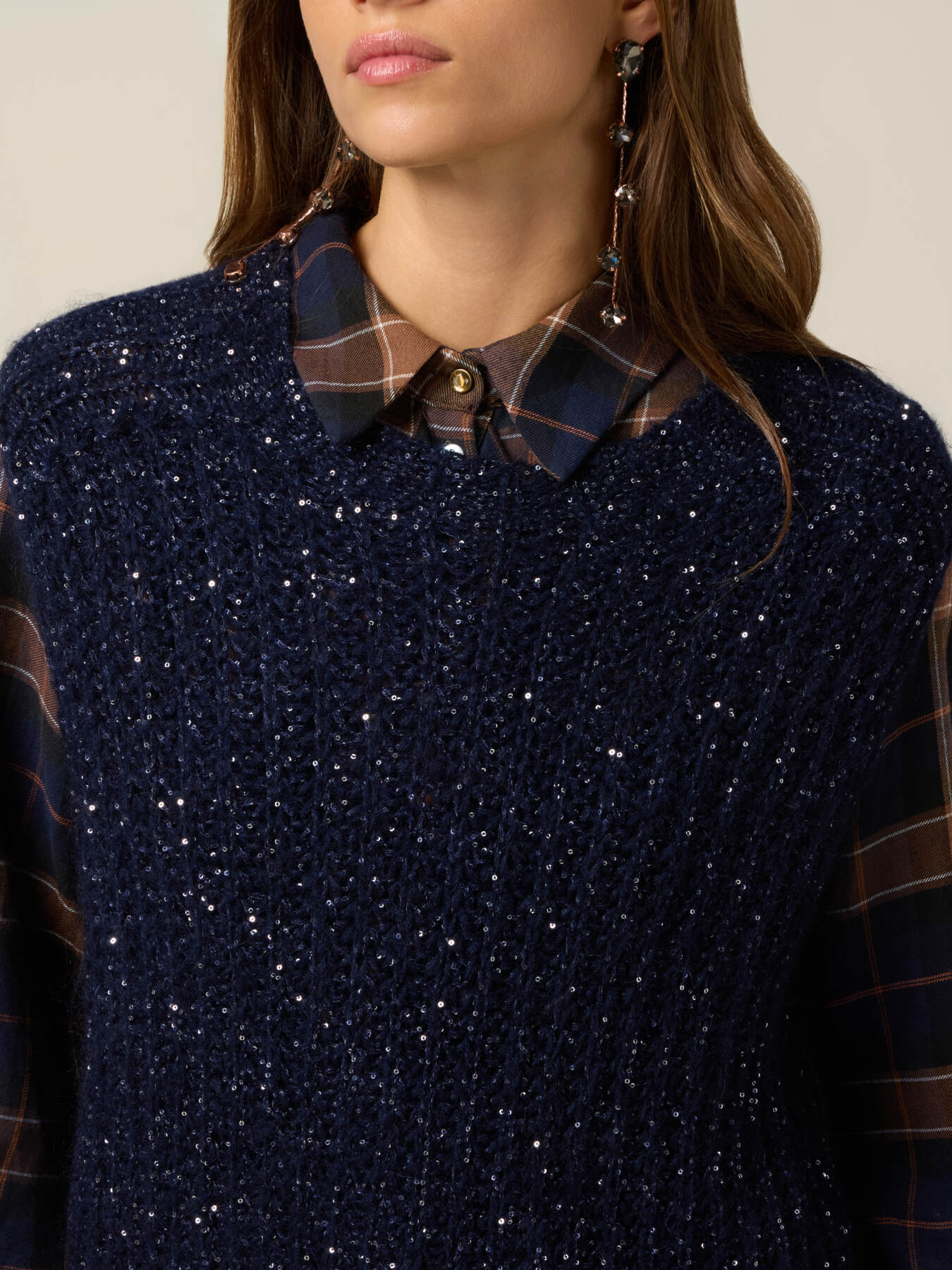 Gilet misto mohair con paillettes image number 2