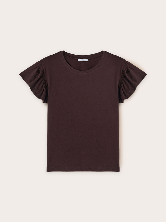 T-shirt avec manches à volants