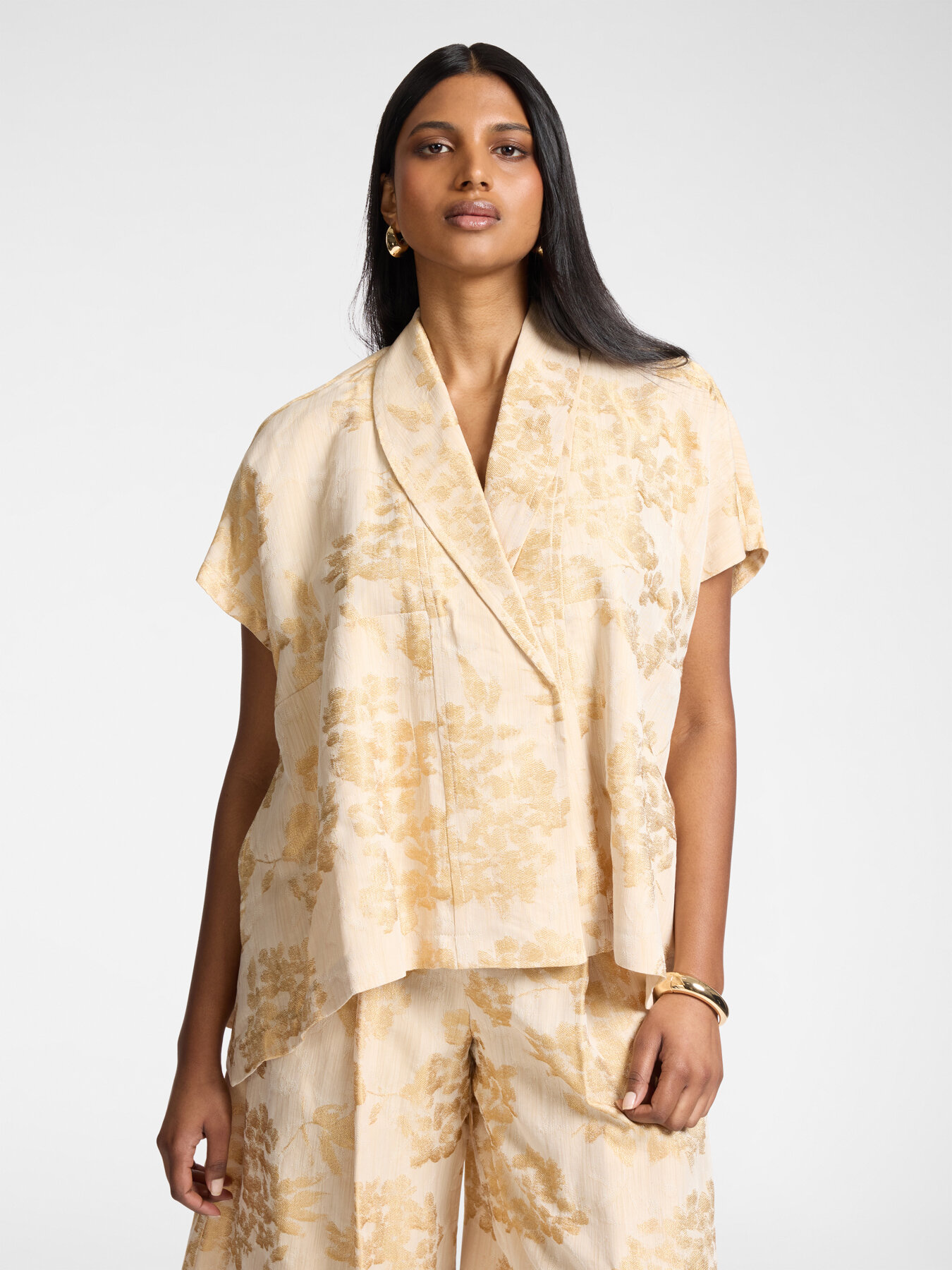 Caban jacquard lamin&eacute; image number 0