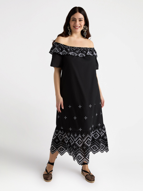 Long ethnic off-shoulder dress