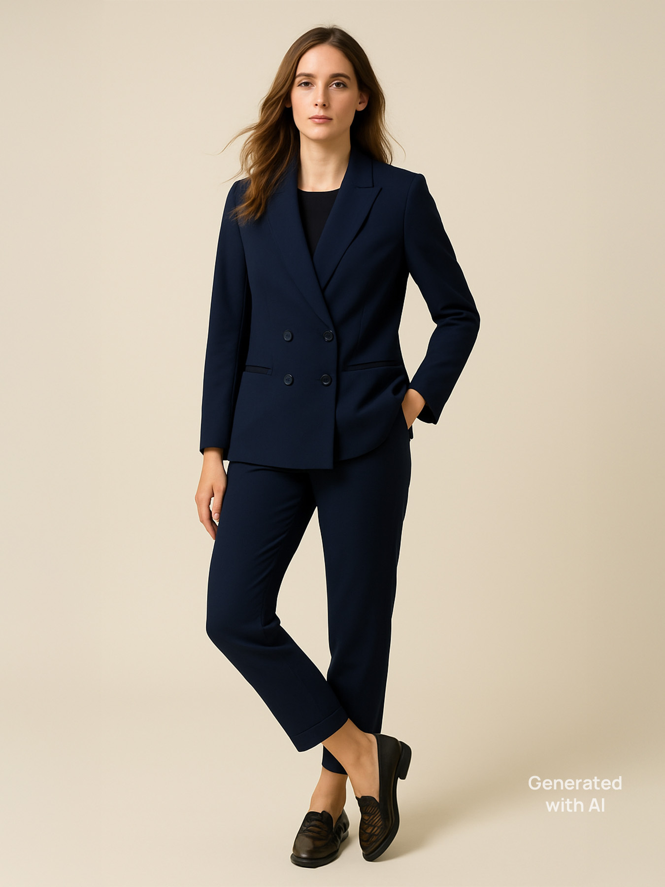 Pantaloni cropped din țesătură crepe image number 0