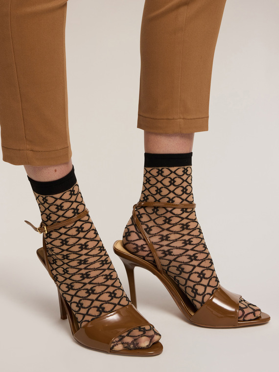 Short sheer patterned socks Double Love