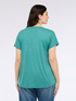 Two-material V-neck T-shirt image number 1