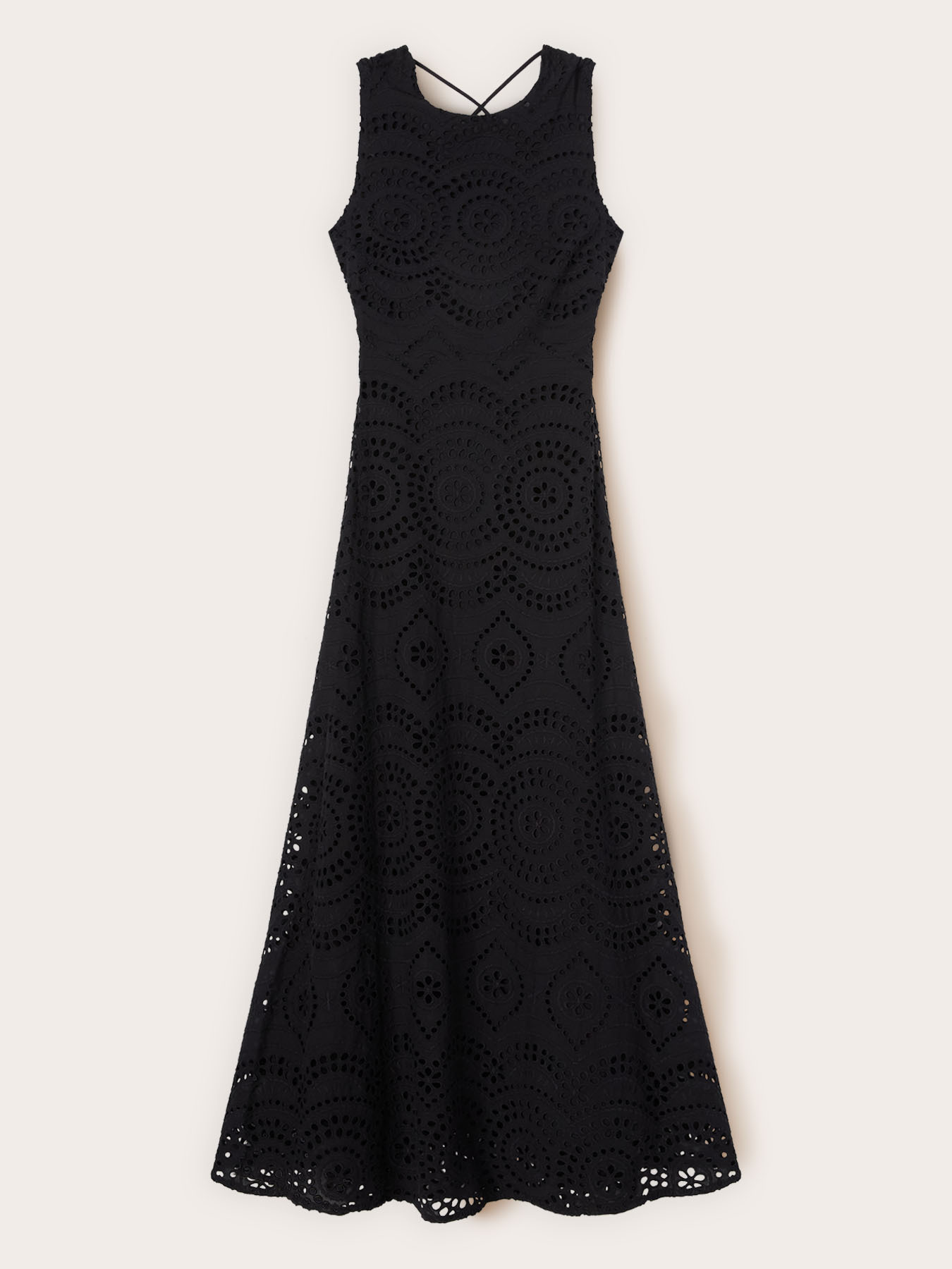 Robe longue en broderie anglaise avec d&eacute;collet&eacute; dos image number 4