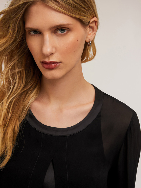 Blouse bimatière fluide