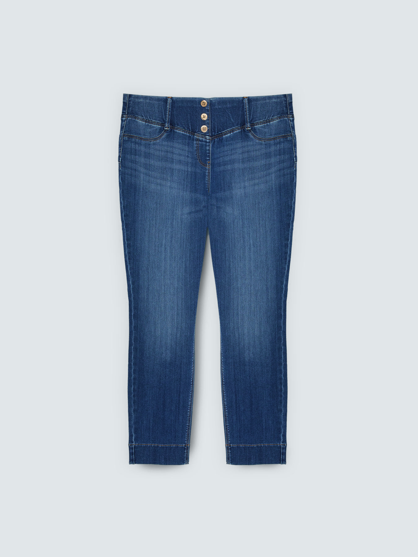 Jeggings aus Denim mit dekorativen Kn&ouml;pfen image number 5