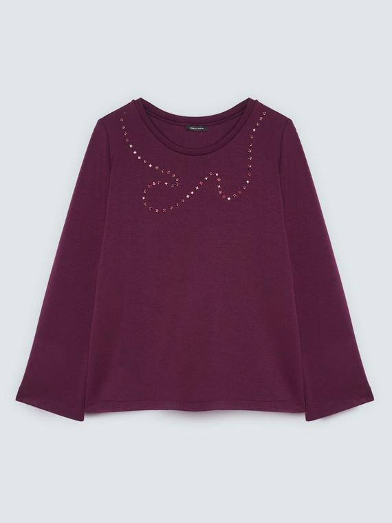 Felpa in scuba con castoni