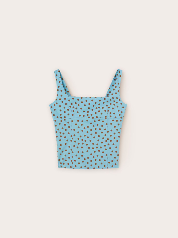 Top bustier con cut-out posteriore a pois