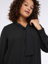 Blusa in georgette con micro punti luce e fiocco image number 2