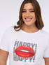 T-shirt Happy! in jersey di cotone image number 3