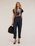 Scarf-patterned viscose blouse image number 2