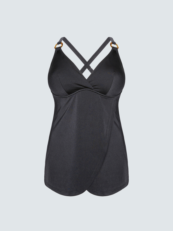 Tankini-Oberteil mit Ringdetail
