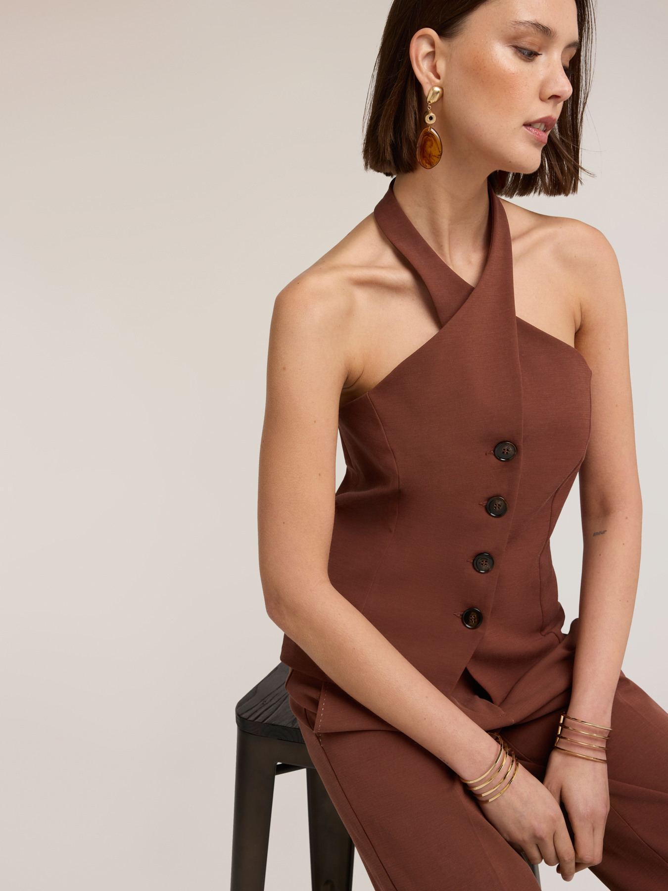 Top cu guler halter The Tailoring Lab image number 4