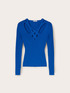 Maglia a coste con scollo lavorato image number 4