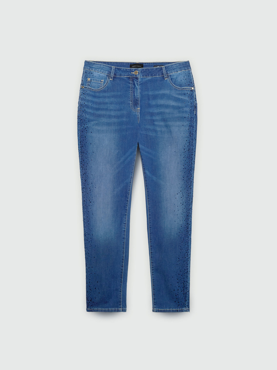 Skinny-Jeans mit Strass