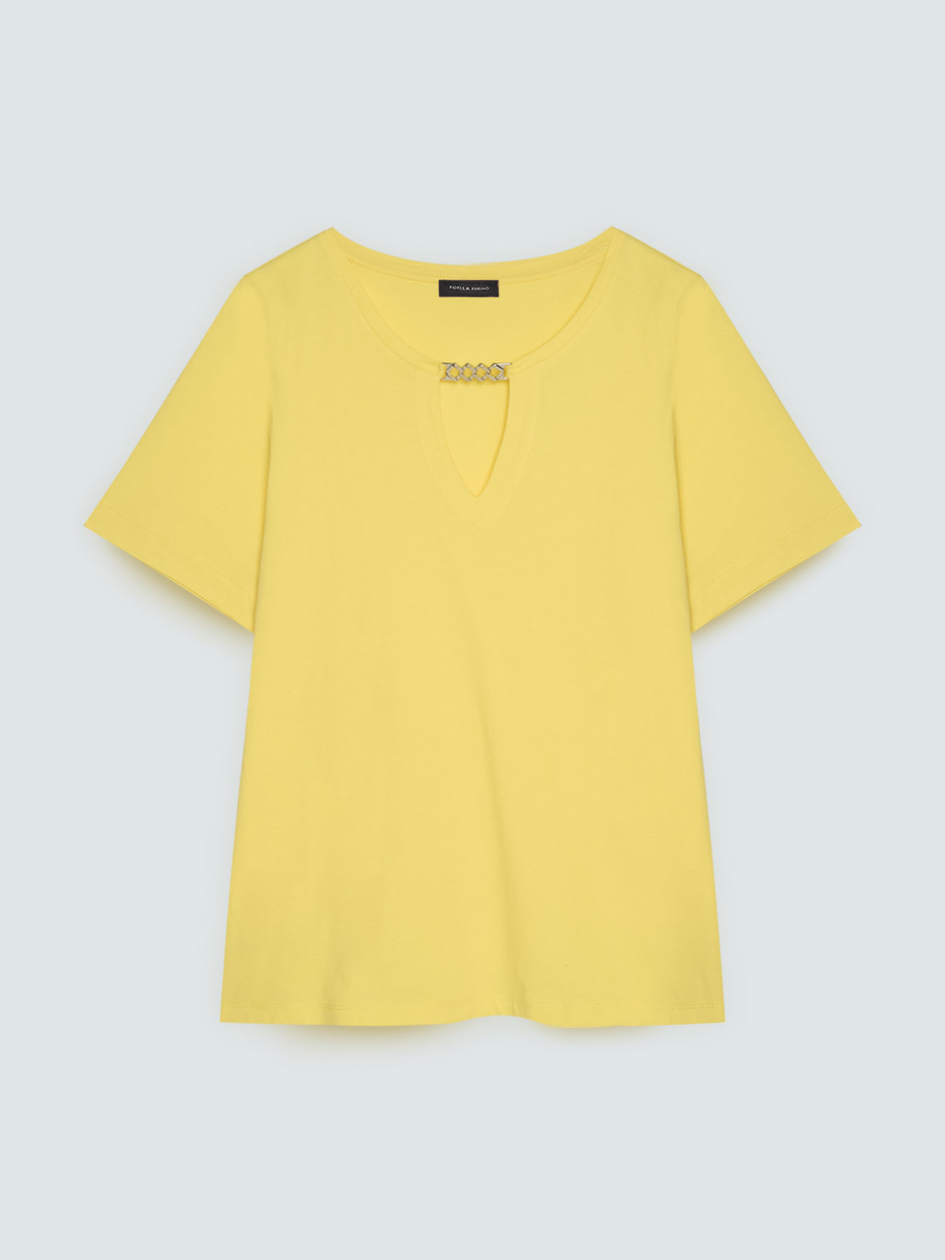 Cotton t-shirt with gold chain image number 4