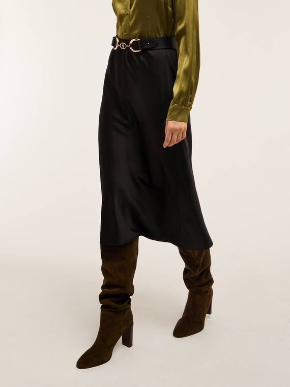 Satin midiskirt