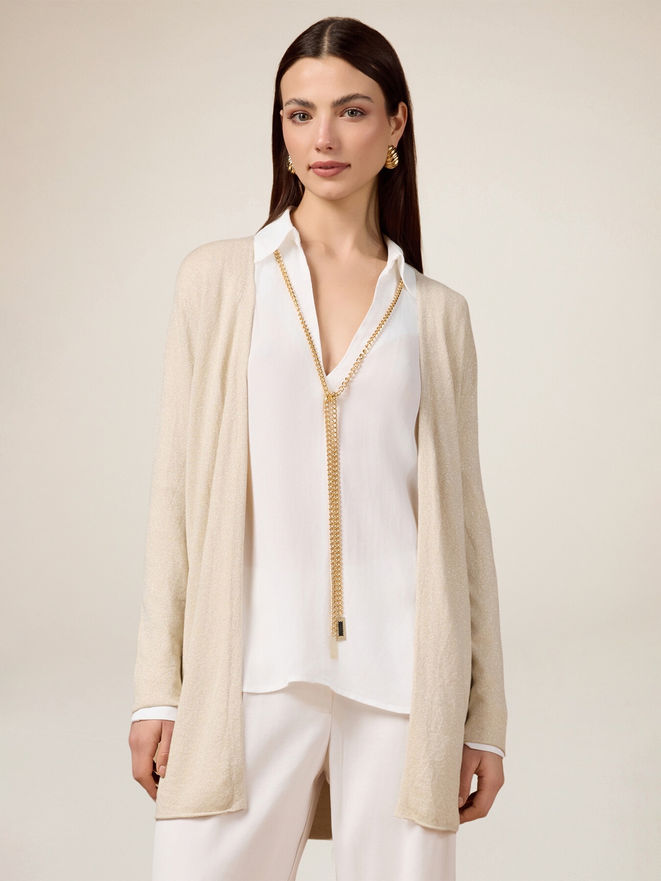 Cardigan din lurex amestecat cu vâscoză image number 0