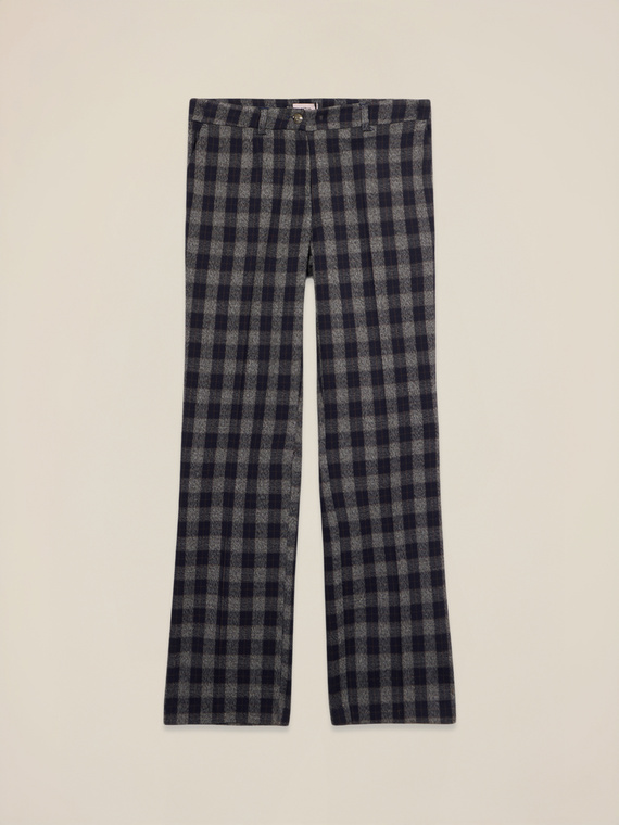 Pantaloni gamba dritta in flanella check