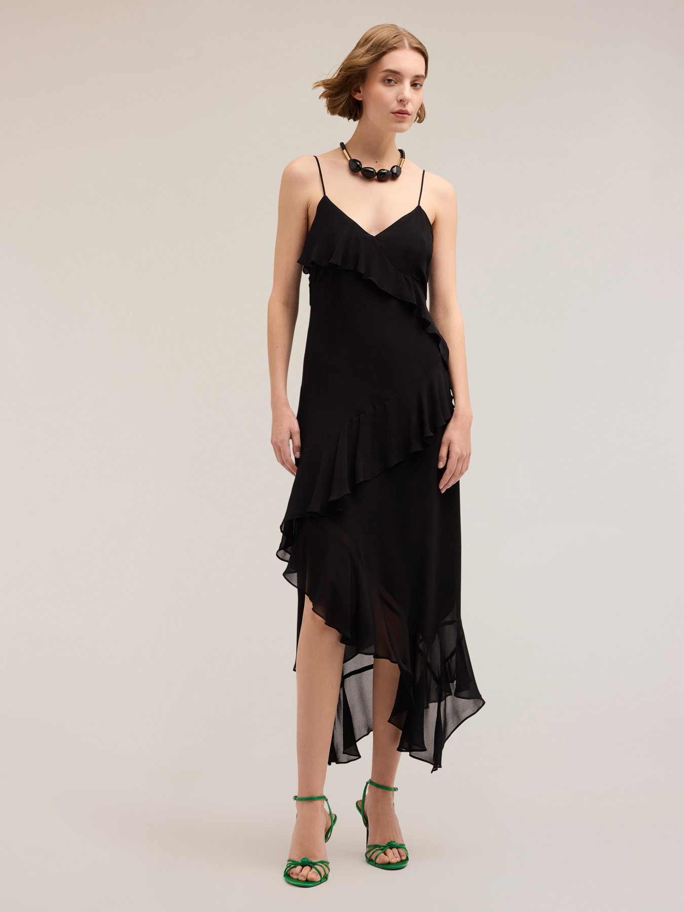 Midi-Kleid mit Rüschen-Volants image number 0