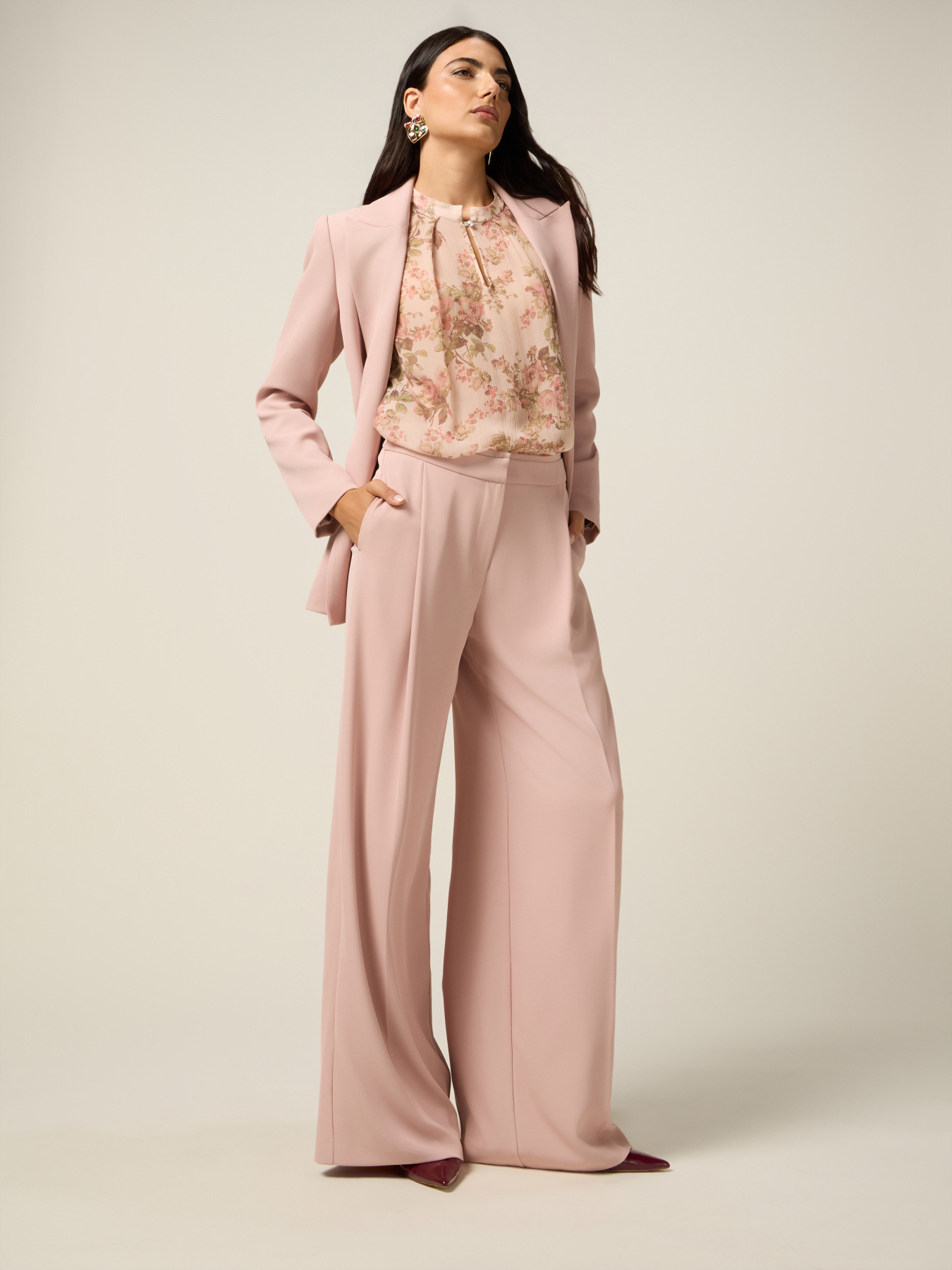 Pantaloni palazzo in tessuto fluido image number 0