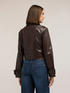 Cropped jacket in shiny coated fabric image number 1