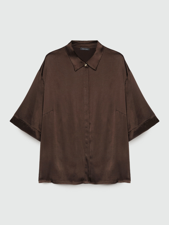 Stretch satin shirt