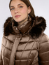 Long bi-material down jacket image number 3