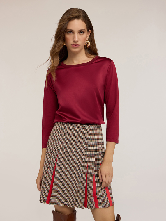 Basic two-material T-shirt