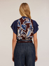 Scarf-patterned viscose blouse image number 1