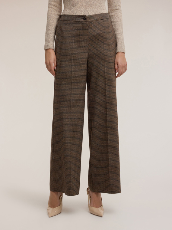 Palazzo pants in check fabric