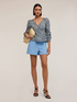 Peplum-Top, lange Ärmel, Animalier-Muster image number 0