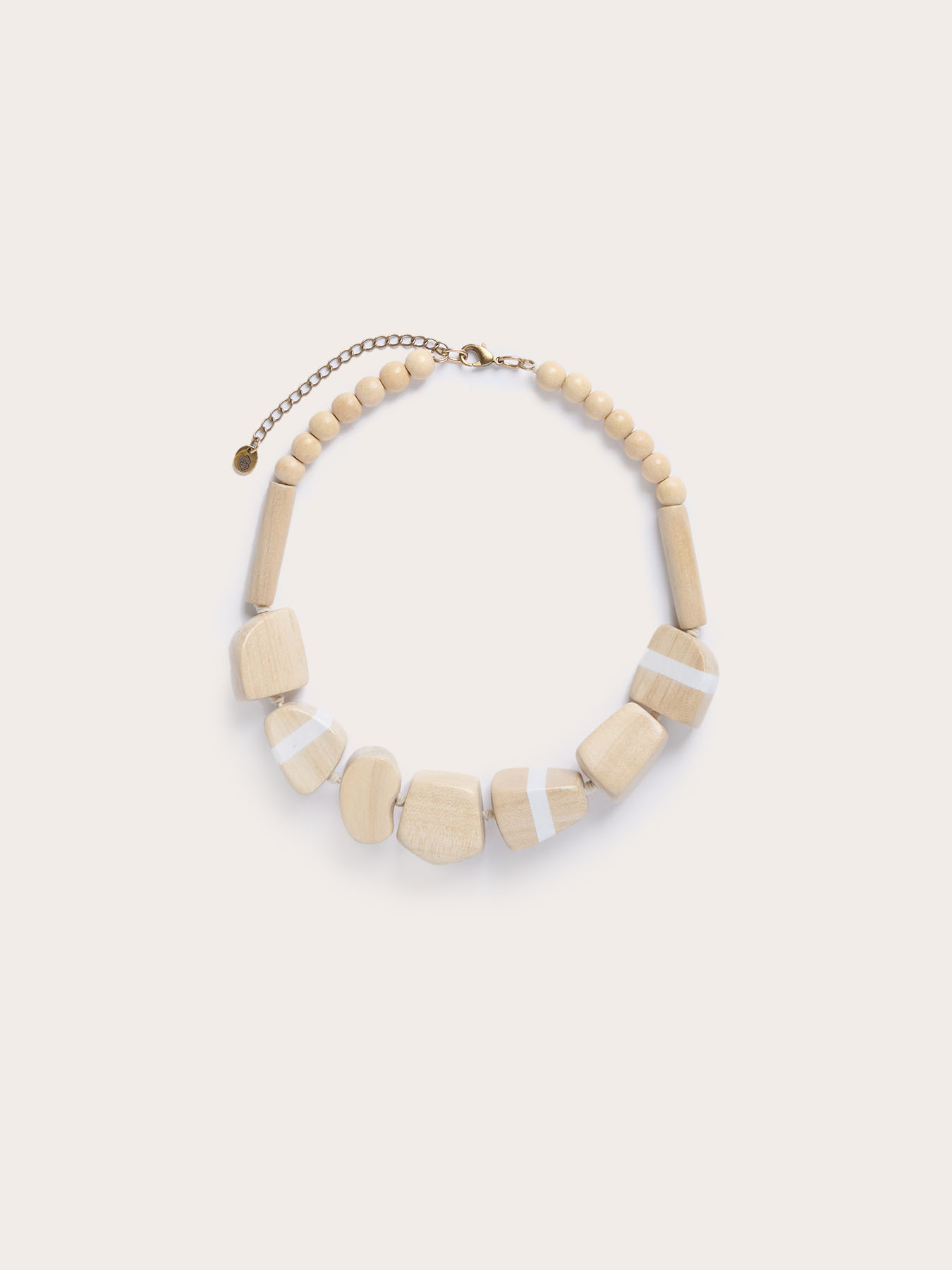 Collana girocollo con perline in legno image number 0