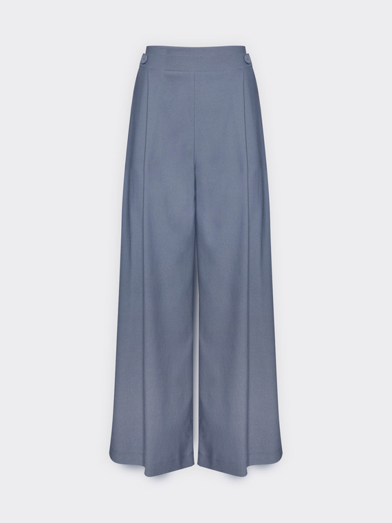 Pantalon large &agrave; plis