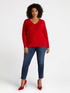 Maglia in misto cotone con scollo a V image number 0