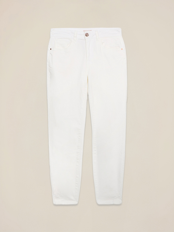 Regular trousers in mixed lyocell fabric