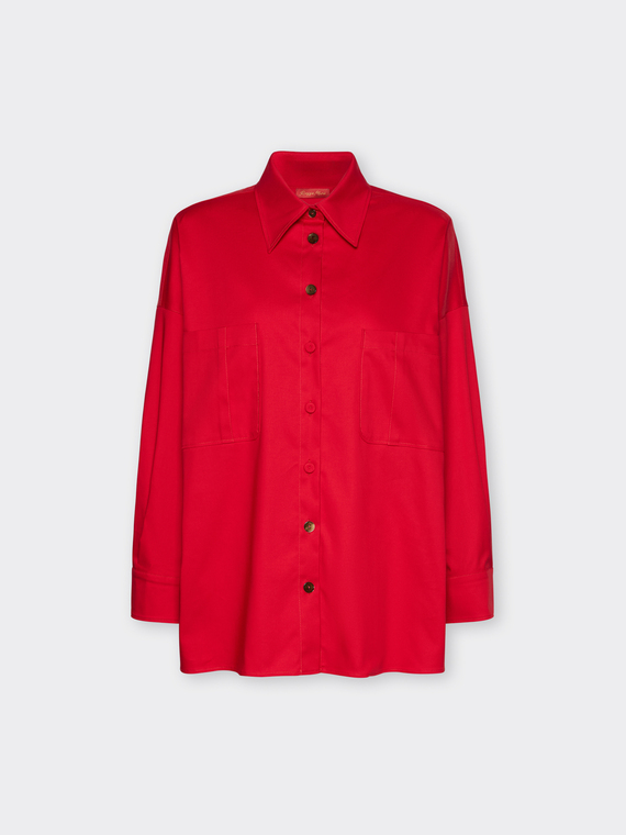 Camicia lunga in gabardina