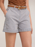 Striped cotton blend shorts image number 2