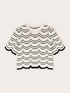 Wavy stitch striped sweater image number 4