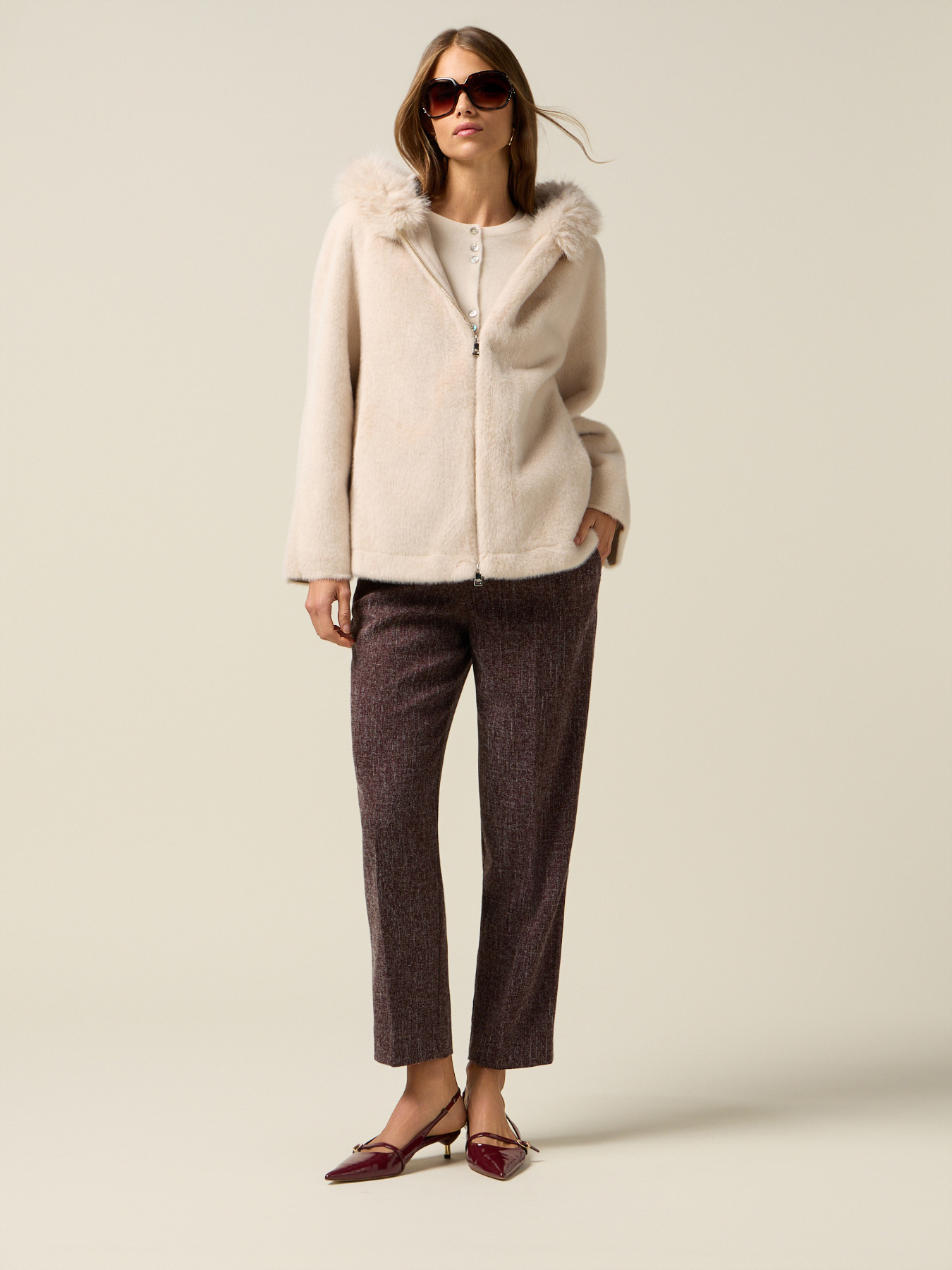 Giubbotto in tessuto effetto peluche image number 3