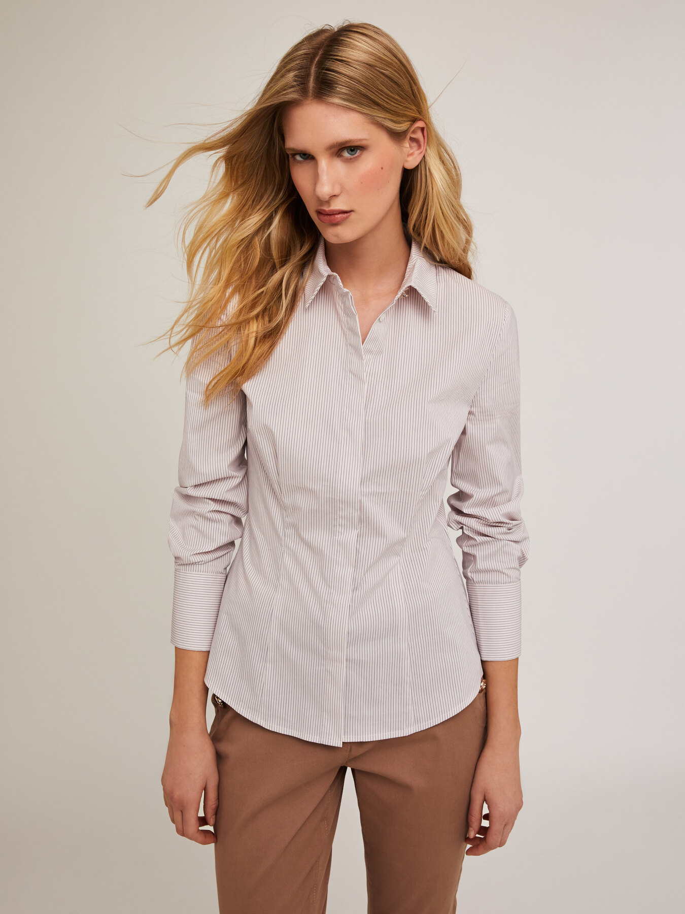 Chemise rayée en popeline image number 0