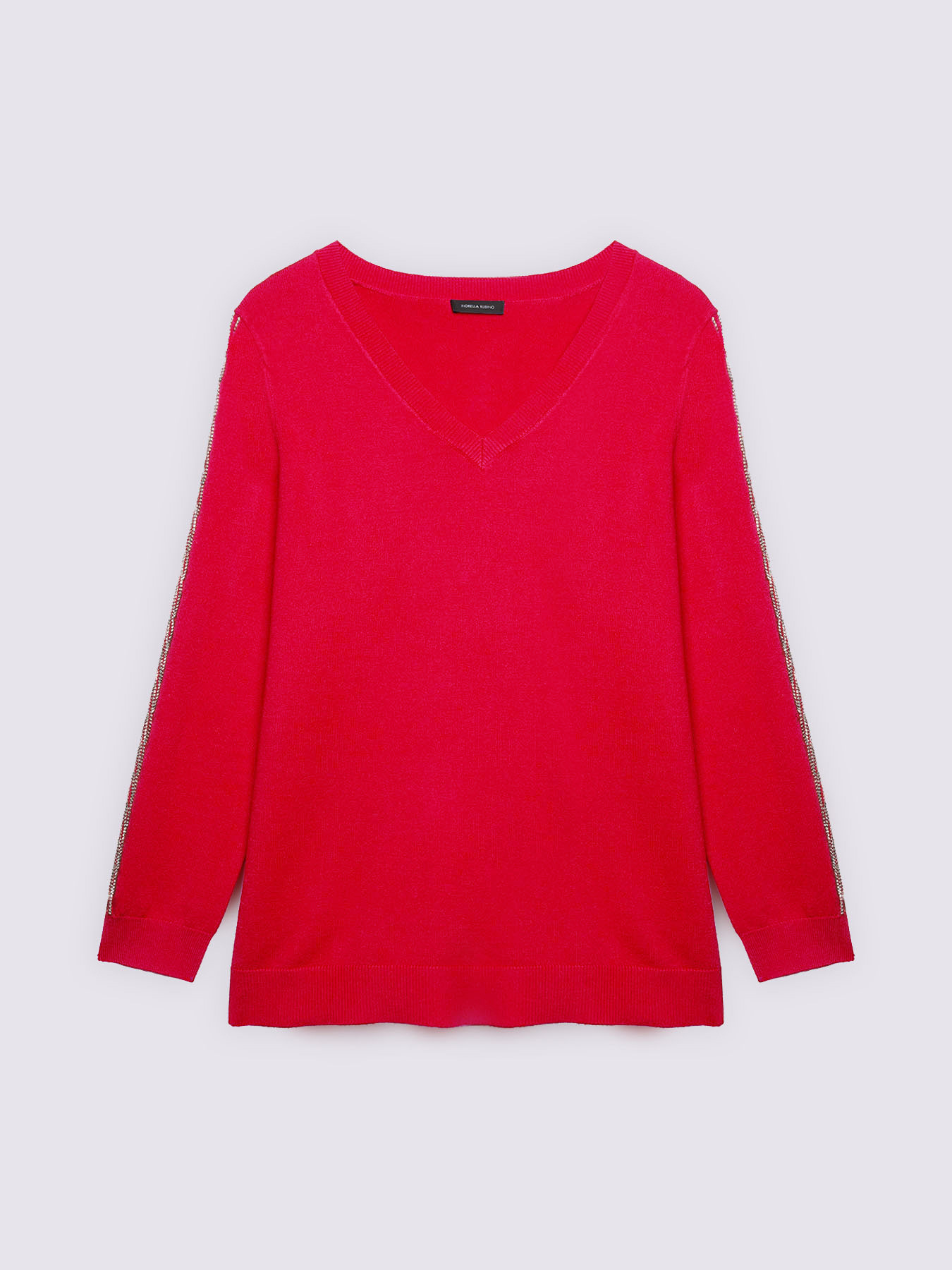 Maillot décolleté en V avec applications strass image number 4