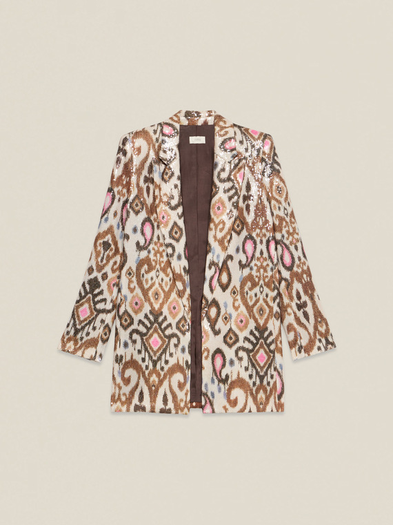 Blazer con ricamo in paillettes