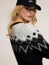 Jacquard sweater with balloon sleeves image number 3