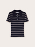 Polo en maille à côtes motif à rayures image number 4