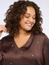 Satin blouse with rhinestones image number 3