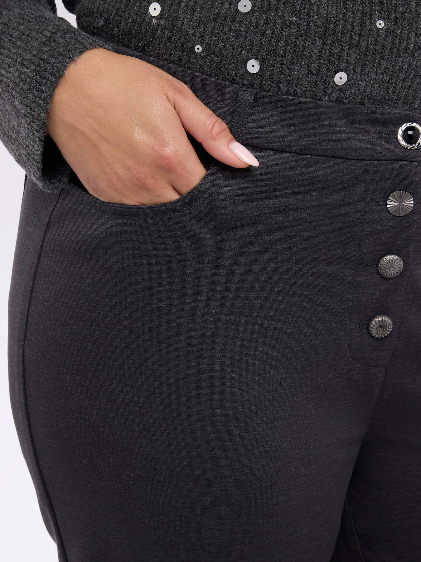 Pantalon Barrel en Point de Milan image number 3