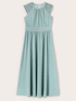 Long pleated dress in lurex jersey image number 4