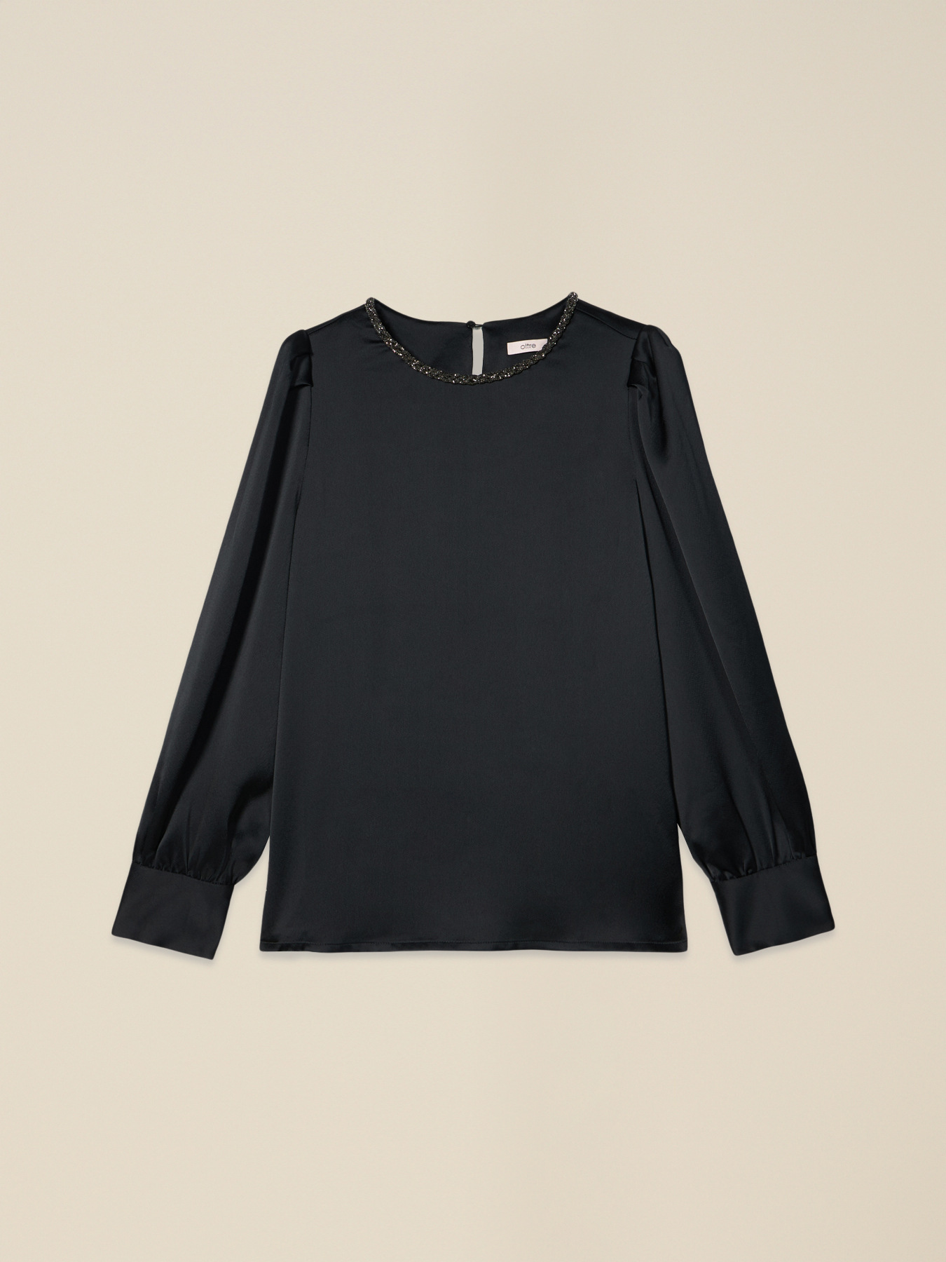 Blusa in raso con dettaglio gioiello image number 3