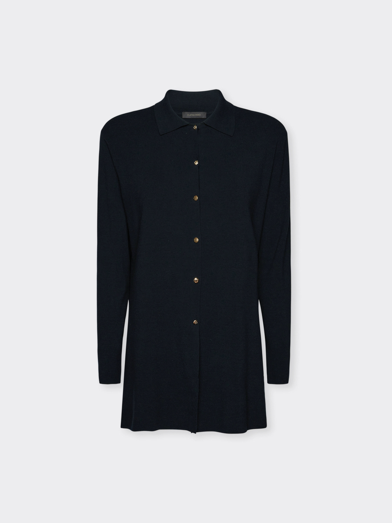 Long cardigan with collar image number 4